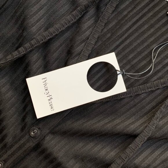 Revolve Privacy Please Prentiss Mini Dress Bodycon Rib Knit Tie detail Black XS - Picture 11 of 14